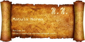 Matula Norma névjegykártya